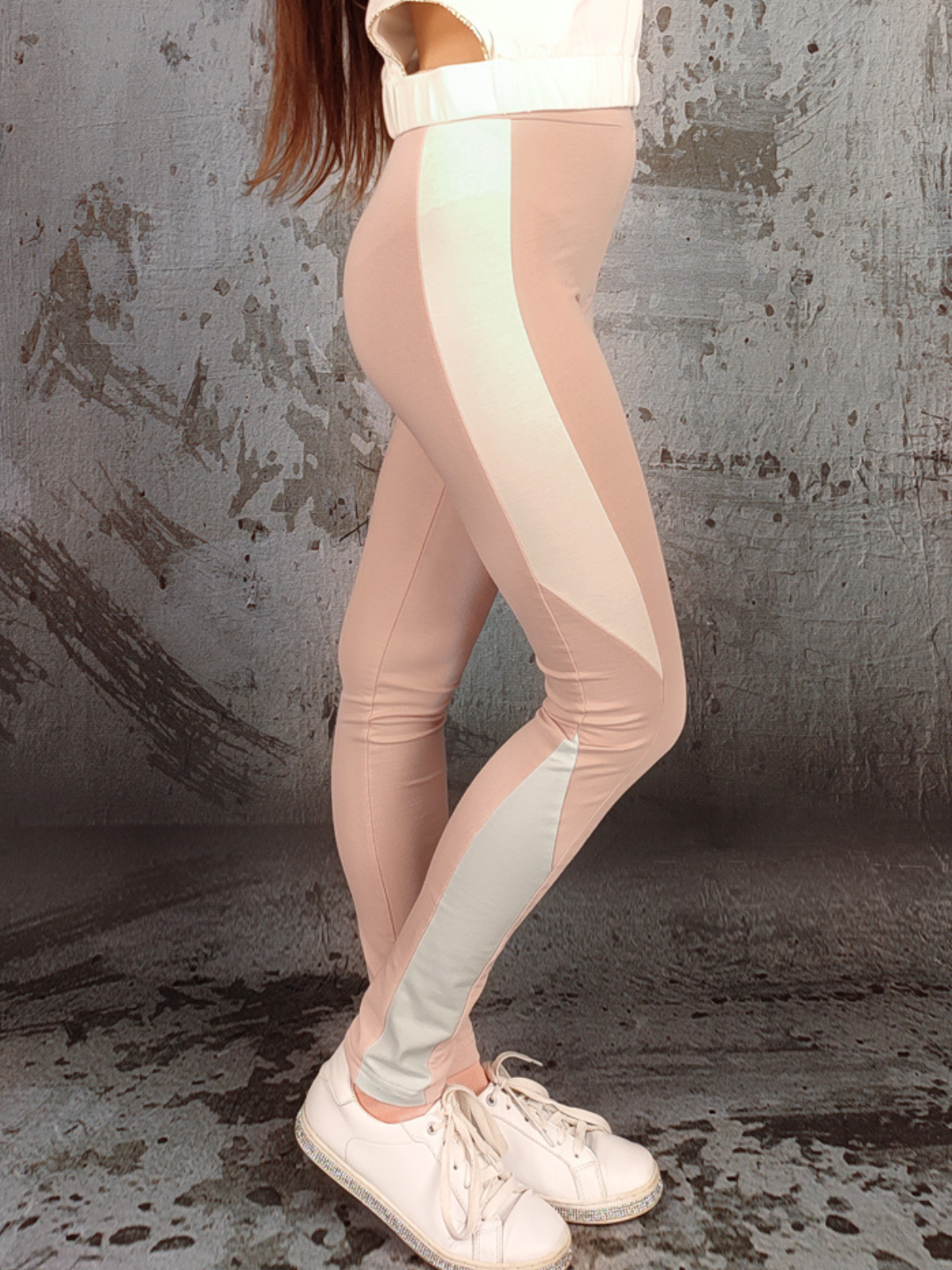 Legginsy spodnie Bella Dres Puder Róż by Lovetann - obrazek 3