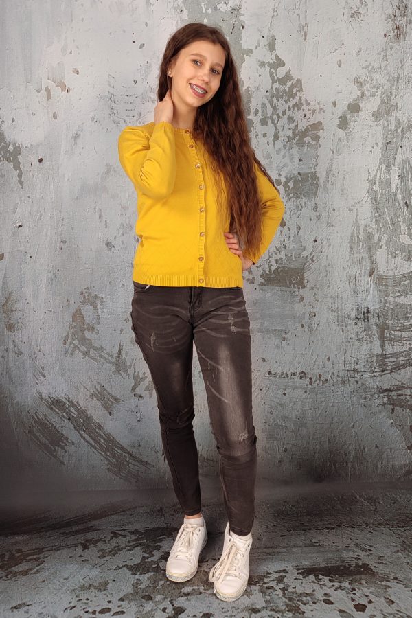 Spodnie Jeansowe Rurki Grafitowe