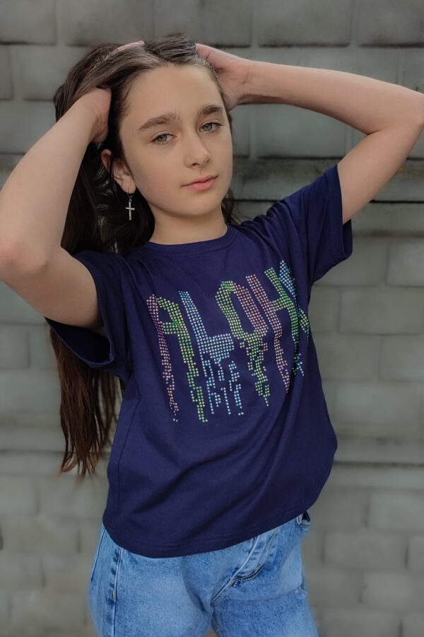 T-shirt koszulka Aloha granat