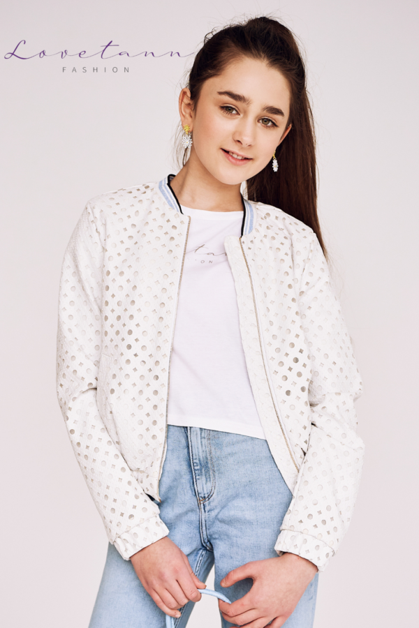 Kurtka bomberka Snowdrop śmietankowo biała by Lovetann