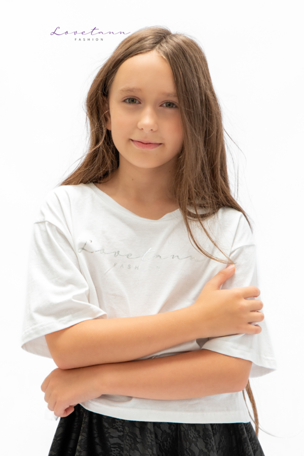 T-shirt koszulka Logotyp by Lovetann biały ze srebrnym