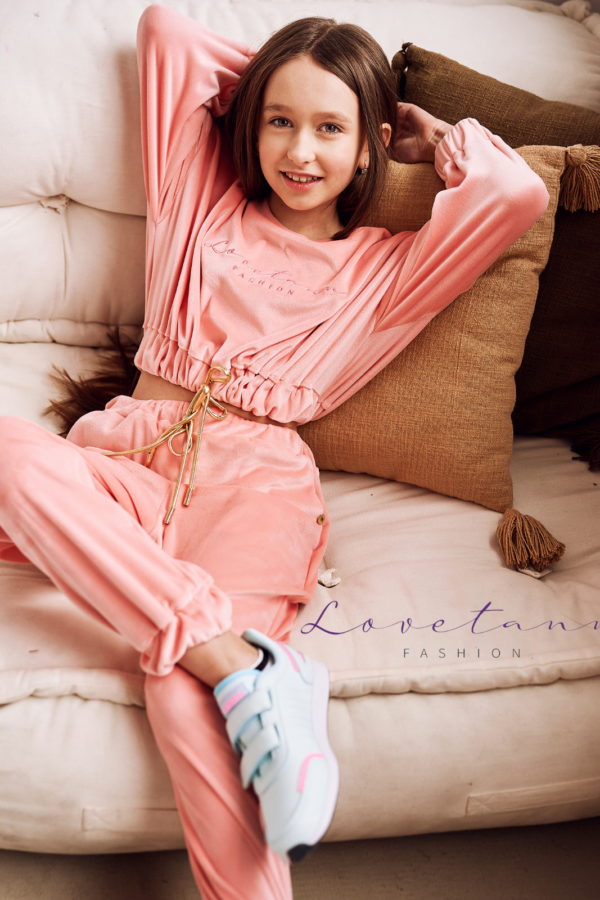 Komplet dresowy welurowy Rainbow Koral by Lovetann