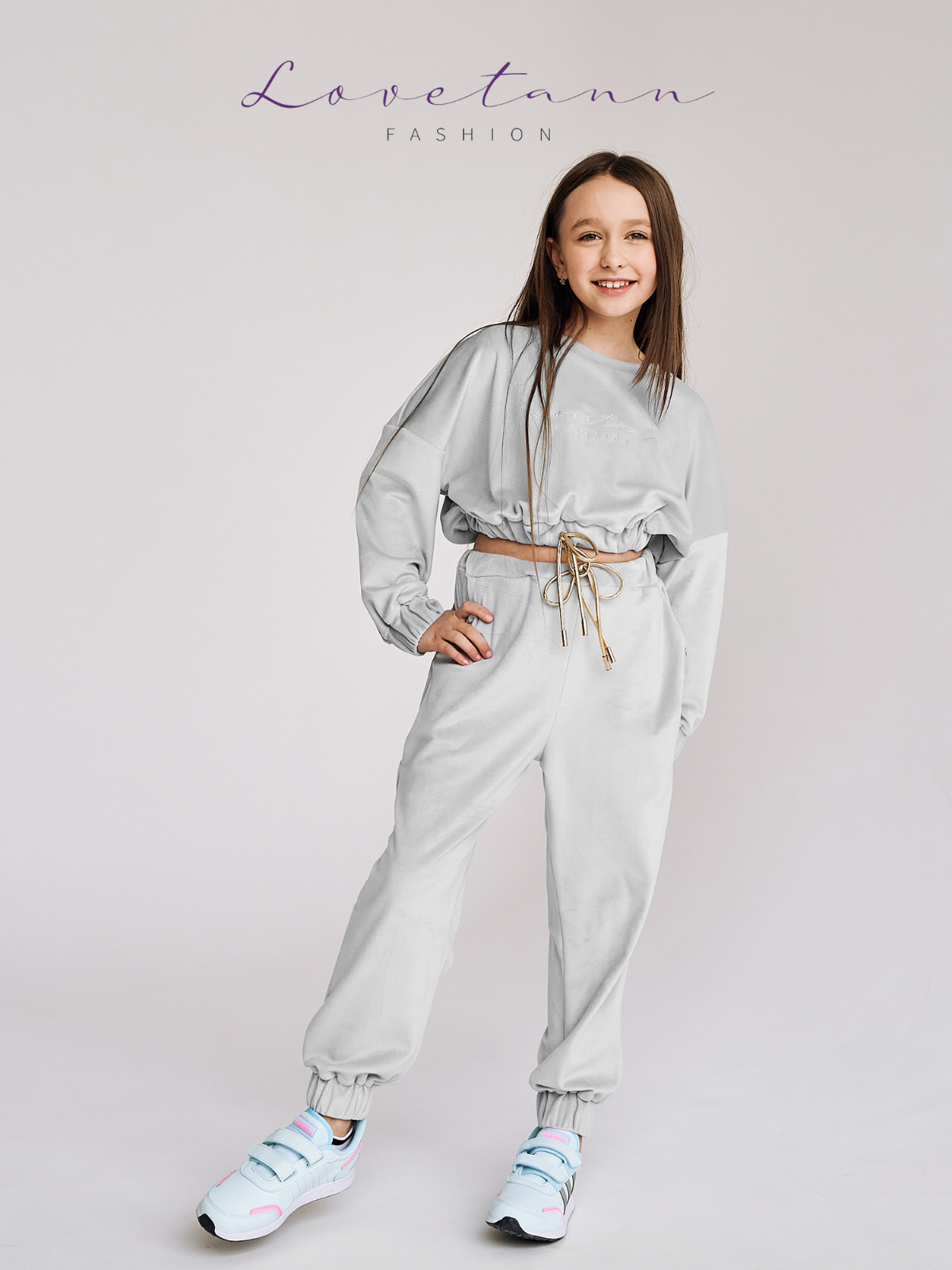 Komplet dresowy welurowy Rainbow Space Grey by Lovetann