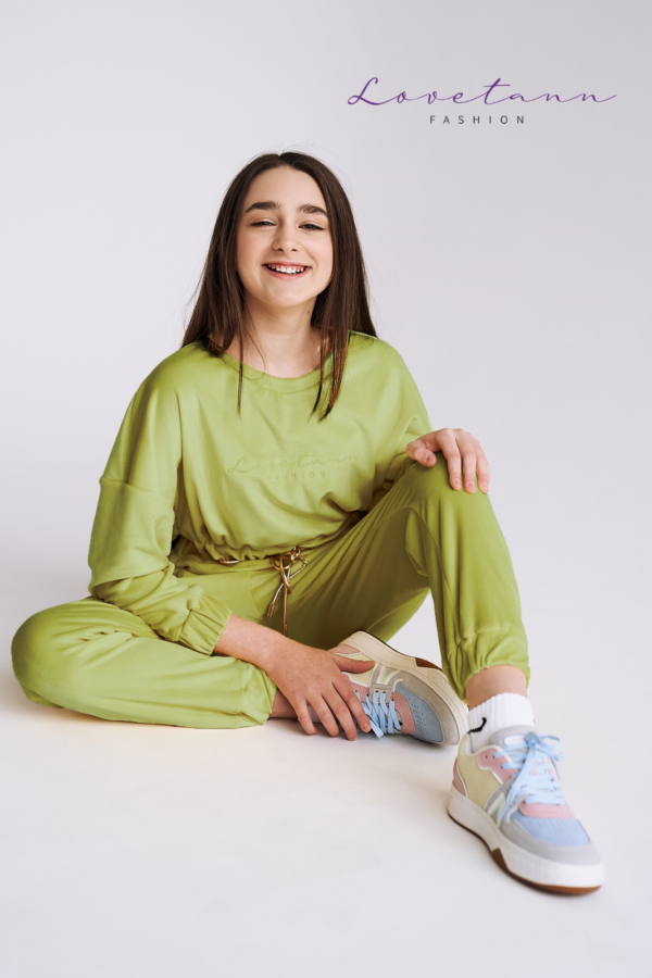 Komplet dresowy welurowy Rainbow Apple Green by Lovetann