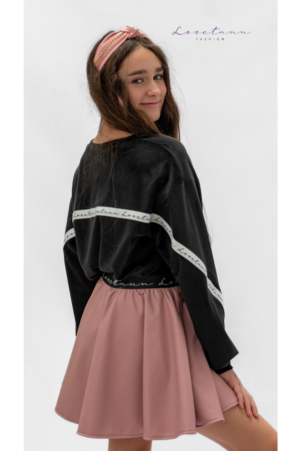 Bluza dziecięca welurowa Basket Czarny by Lovetann