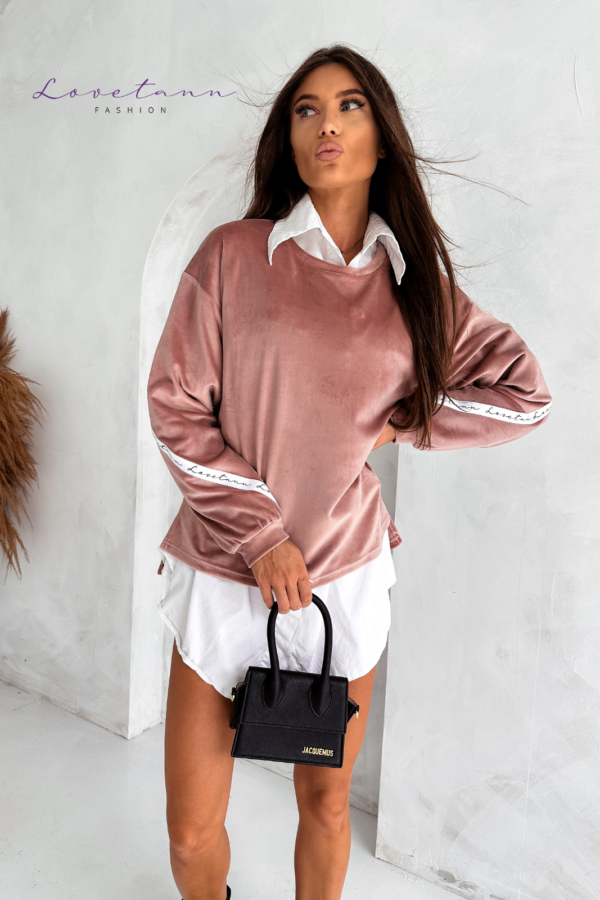 Damska bluza welurowa Brudny Róż by Lovetann