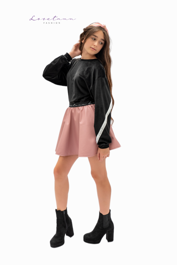 Spódniczka dziecięca z ecoskóry Baby Doll Brudny Róż by Lovetann